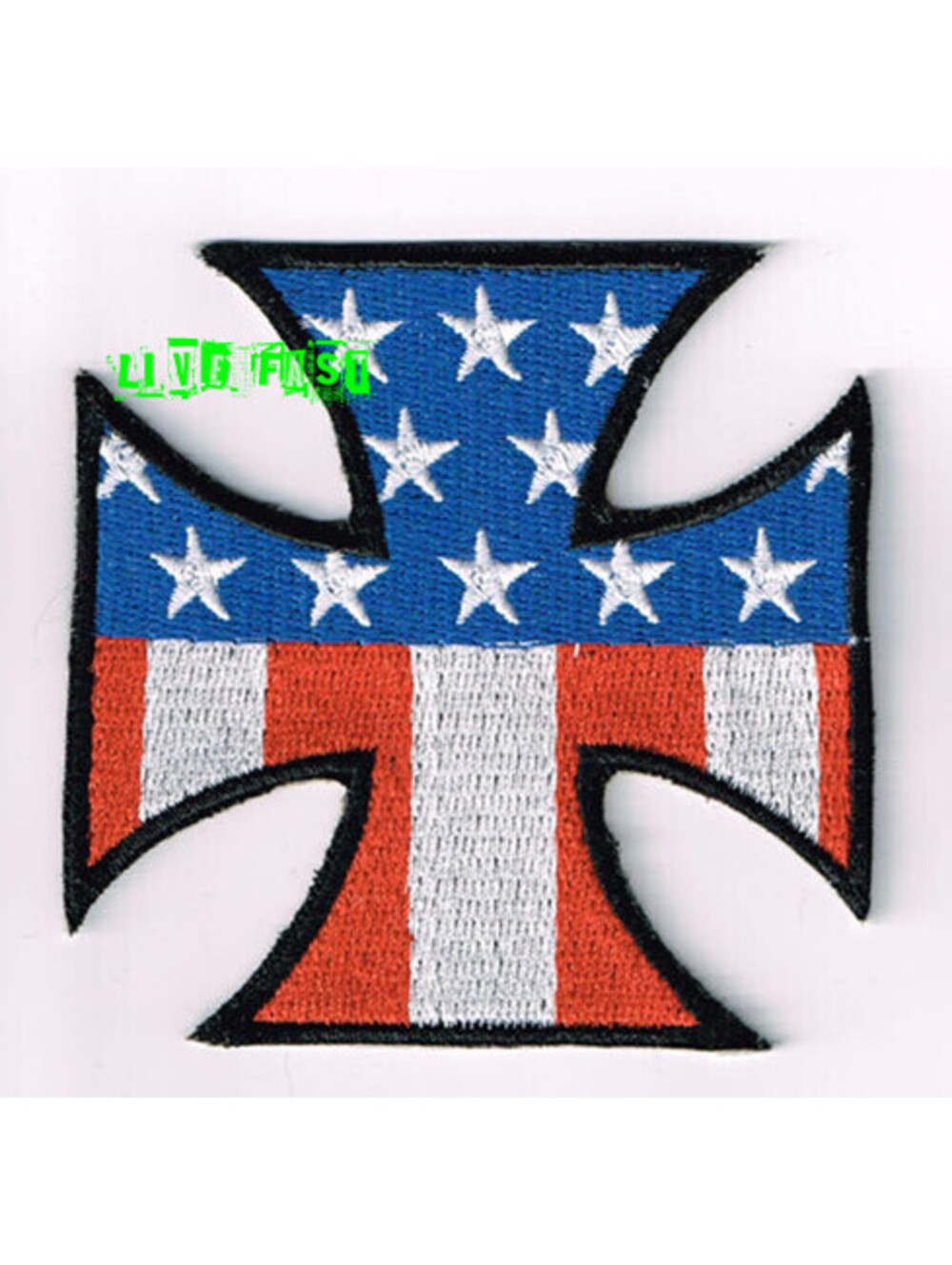 IRON CROSS USA BIKER PATCH AMERICAN FLAG motorcycle biker patches jacket vest